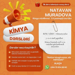 Natavan Muradova Kimya müəllimi💚
