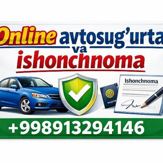 AVTO SUG'URTA|ISHONCHNOMA 24/7